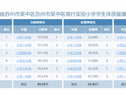 2023年南行实小体测公示